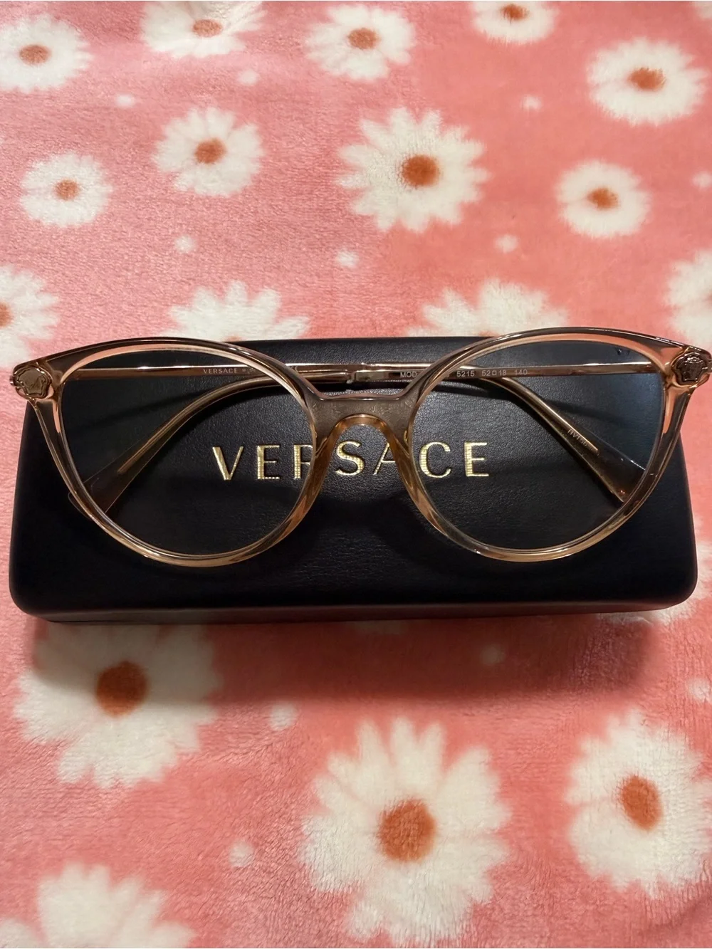 Versace VE3251B Transparent Peach Glasses with Original Case